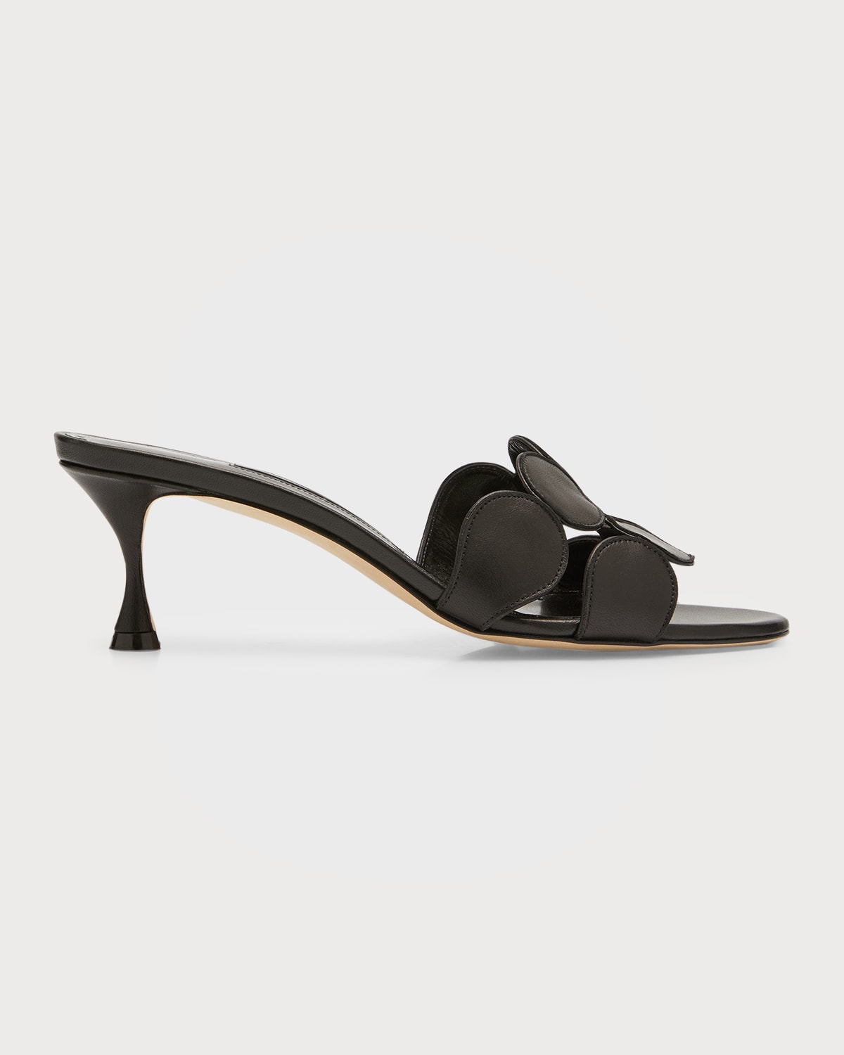 MANOLO BLAHNIK HARIBALMU LEATHER SLIDE SANDALS