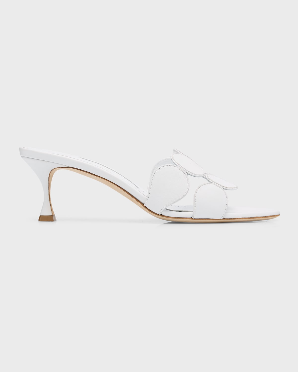 Manolo Blahnik Haribalmu Leather Slide Sandals In Whit1012silv0454