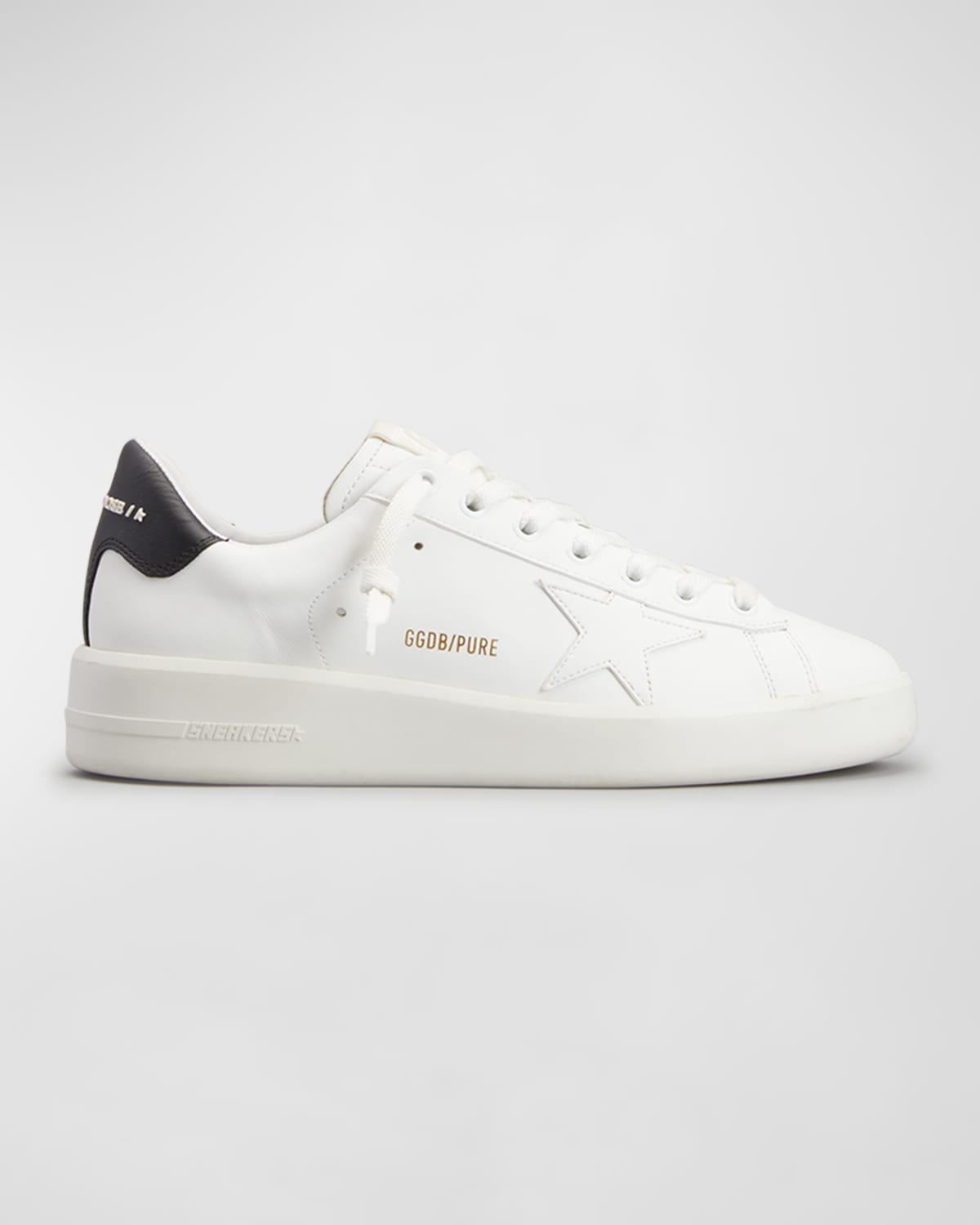 Shop Golden Goose Pure Star Bicolor Leather Low-top Sneakers In White Black