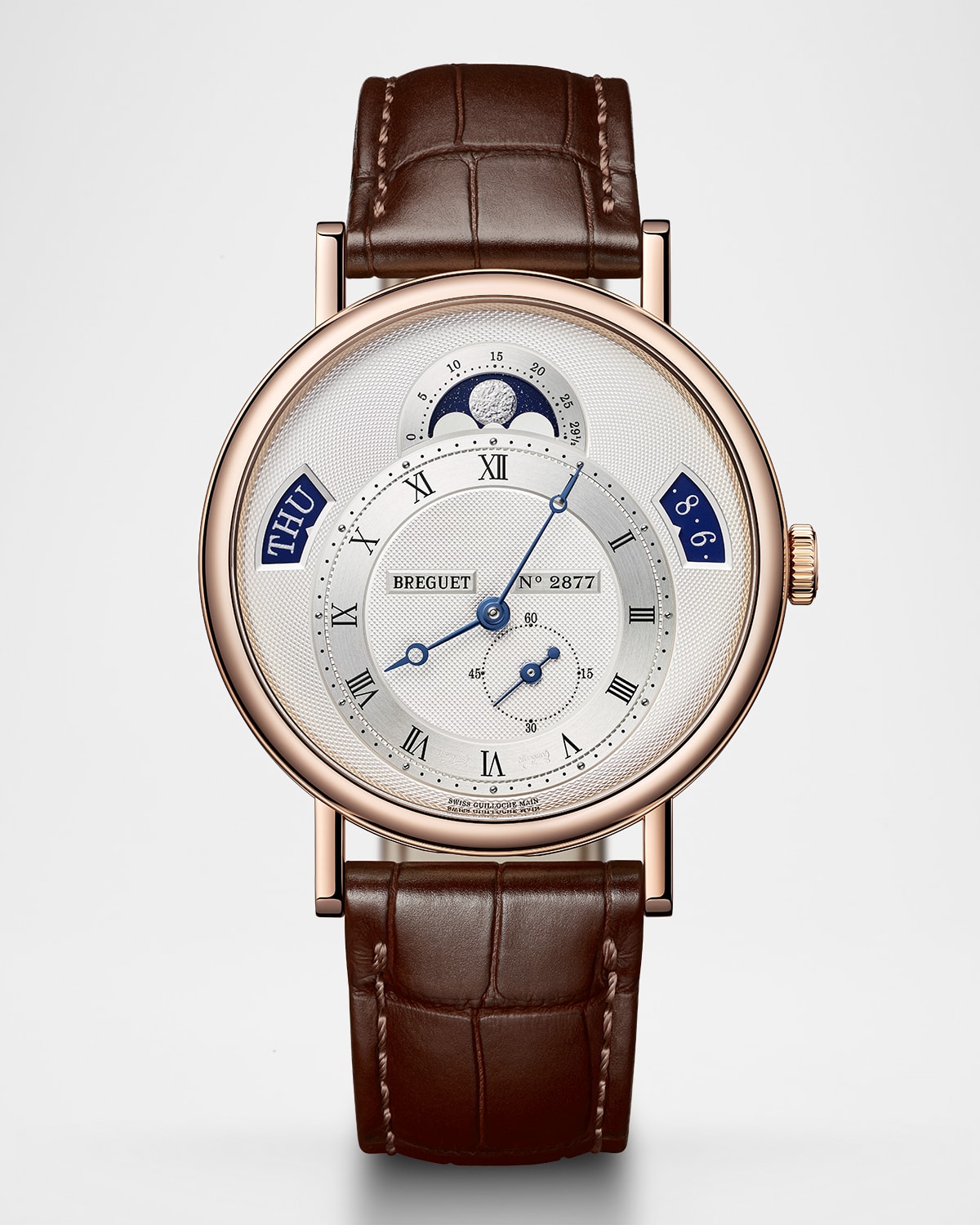 Classique Calendrier 18K Rose Gold 39mm Watch with Alligator Strap