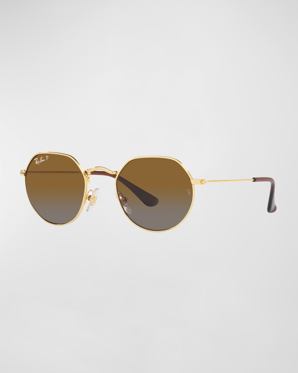 Ray-ban Junior Boy's Rj9565s 47 Gradient Round Polarized Sunglasses In Gold Flash