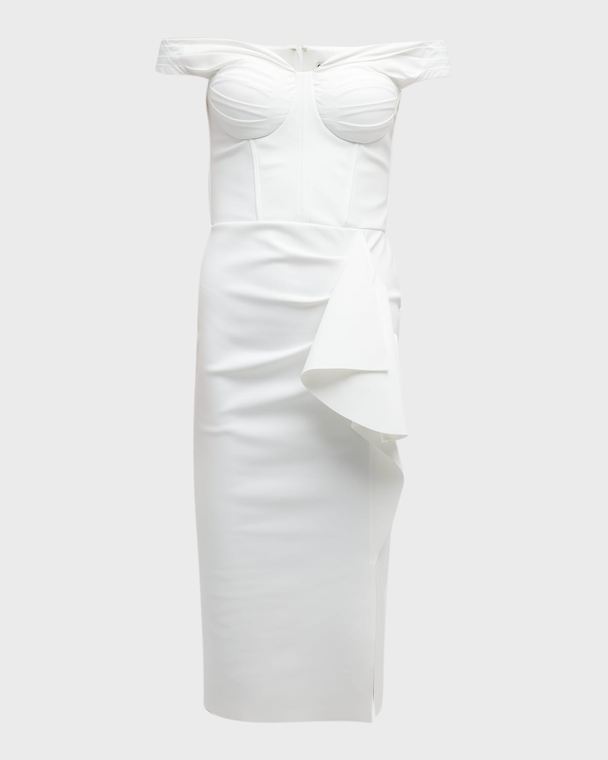 Chiara Boni La Petite Robe Off-the-shoulder Midi Dress In 70 White