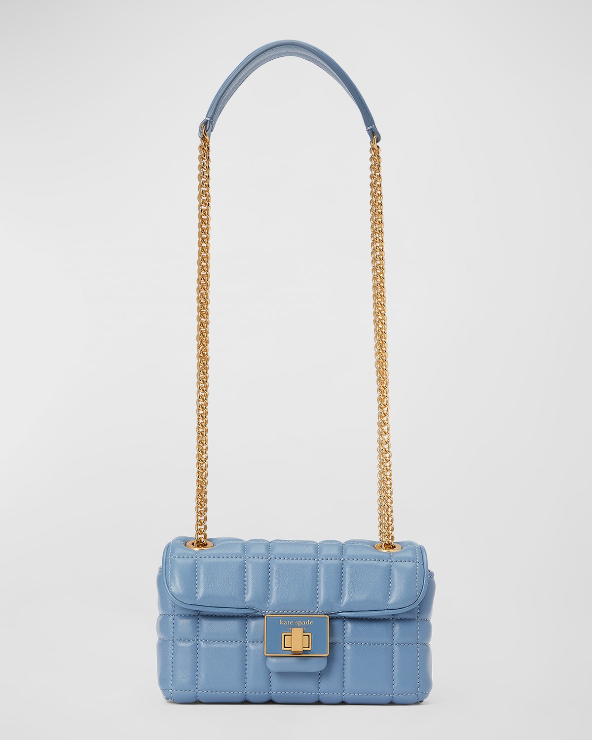 Kate Spade Evelyn Small Quilted Leather Shoulder Bag In Manta Blue