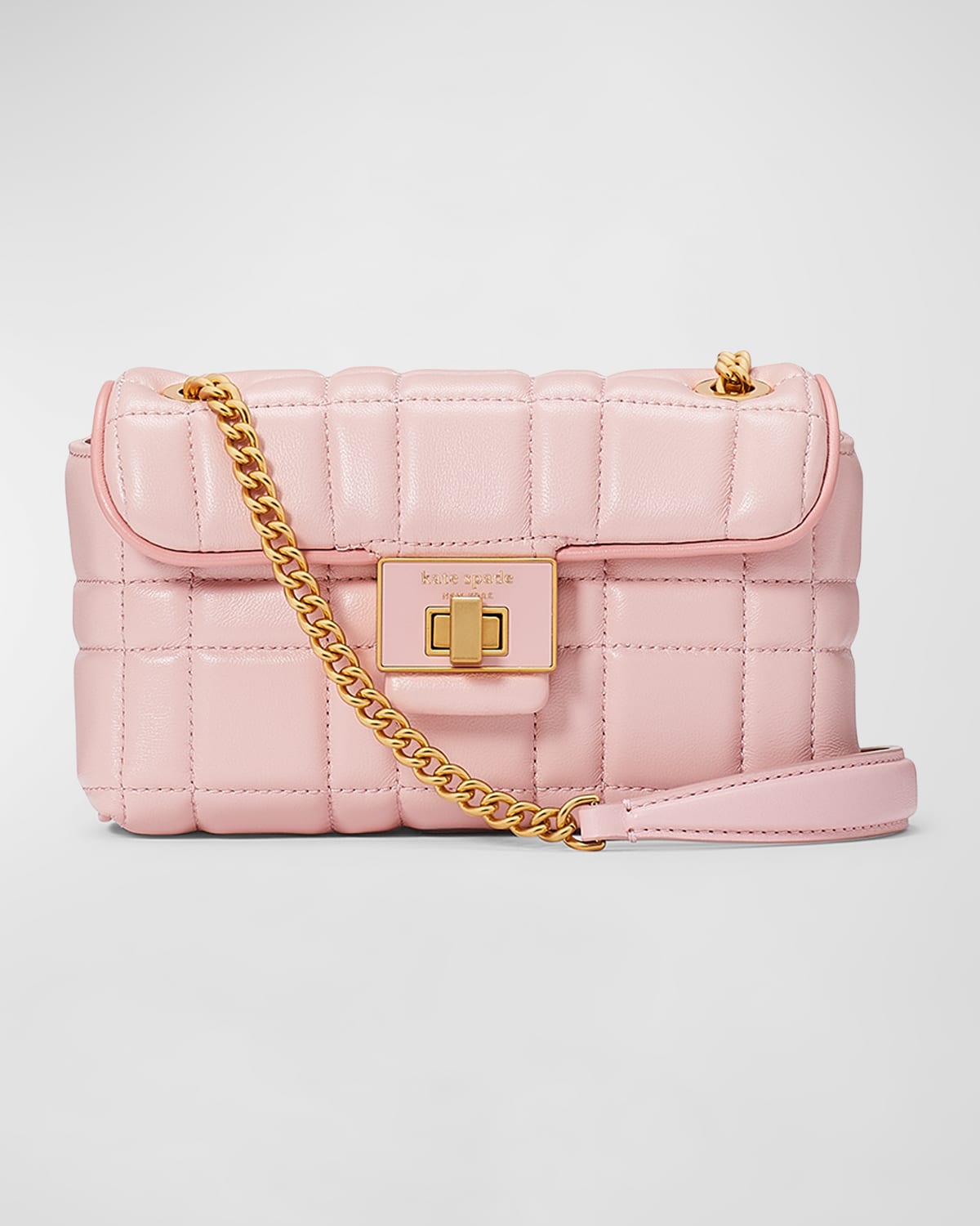 Kate Spade Evelyn Small Quilted Leather Shoulder Bag In Pink Dune