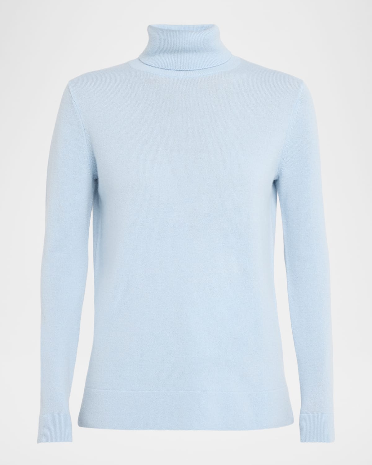 Neiman Marcus Cashmere Basic Turtleneck Top In Blue