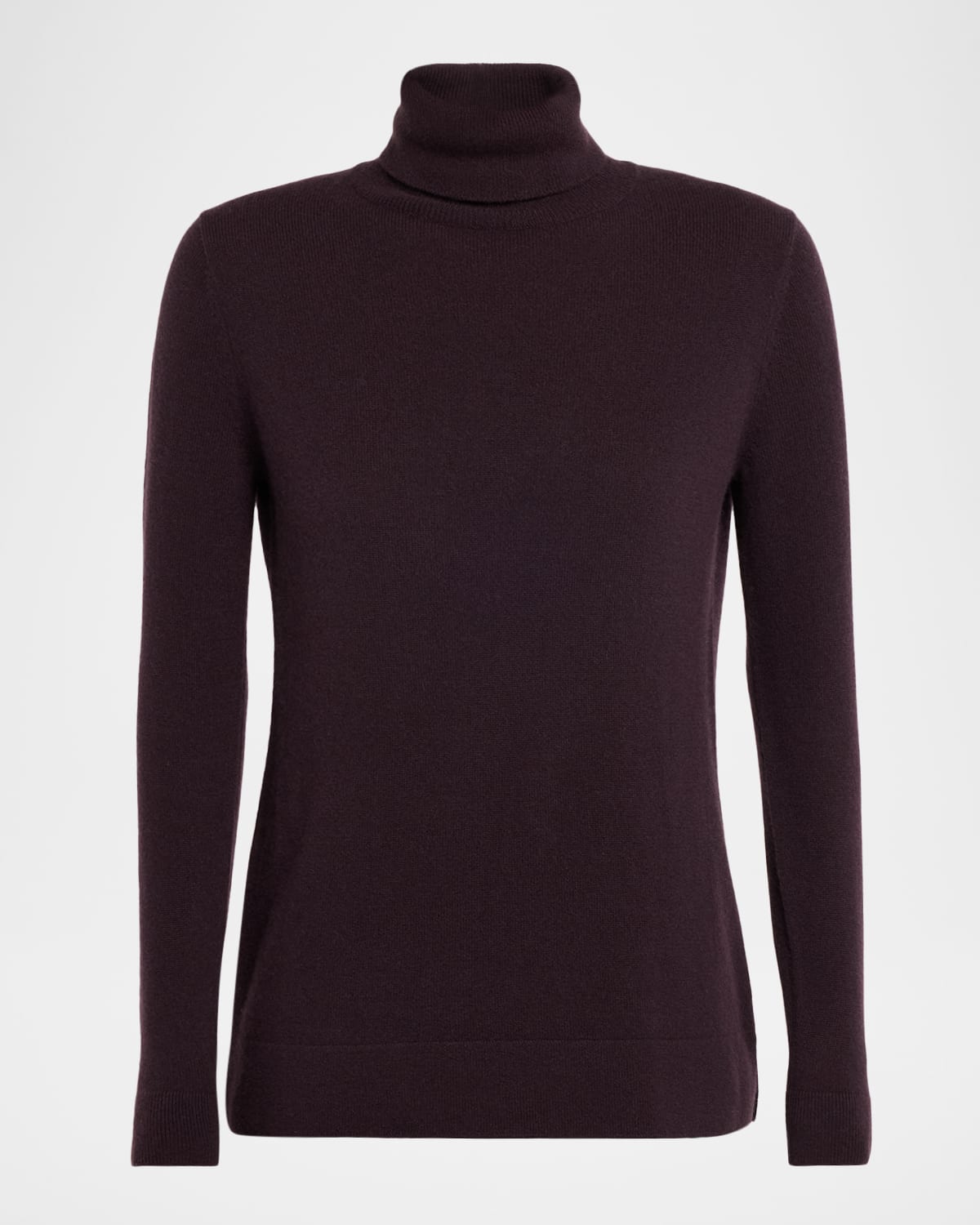 Neiman Marcus Cashmere Basic Turtleneck Top In Purple