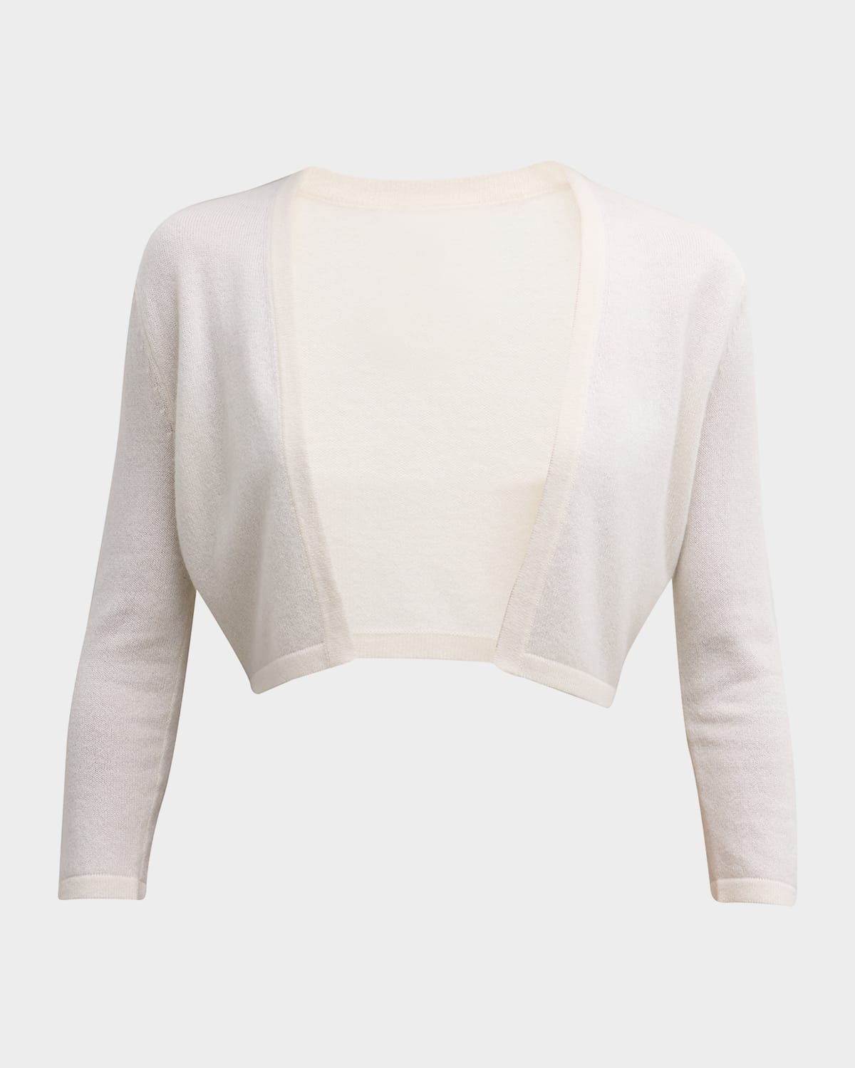 Neiman Marcus Cashmere Basic Shrug In Winter White