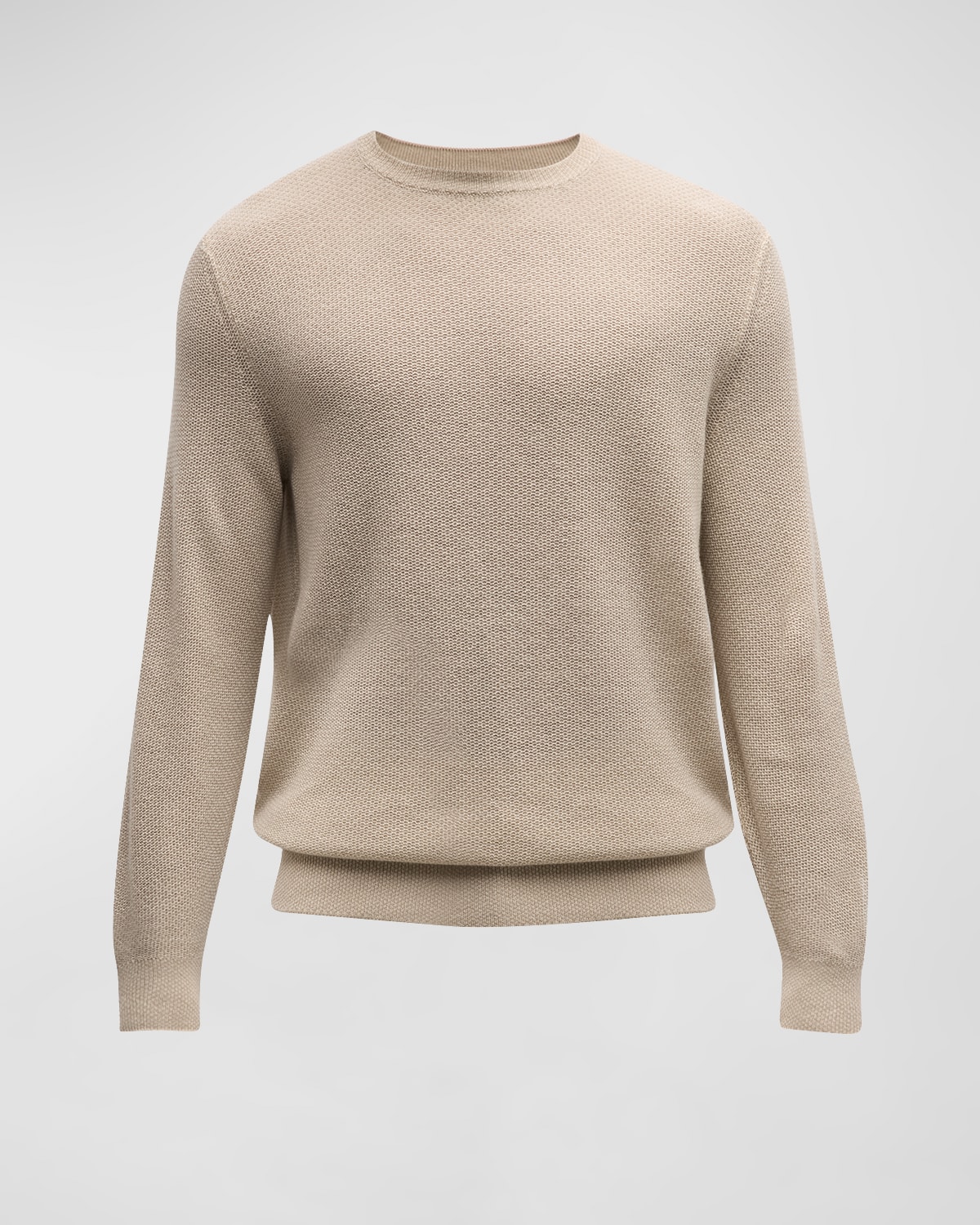 Loro Piana Men's Cashmere Girocollo City Crewneck Sweater In Brown