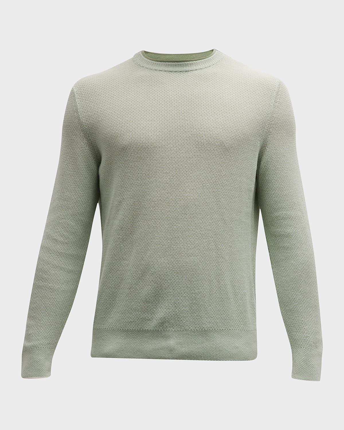 Loro Piana Men's Cashmere Girocollo City Crewneck Sweater In Arsenic Green