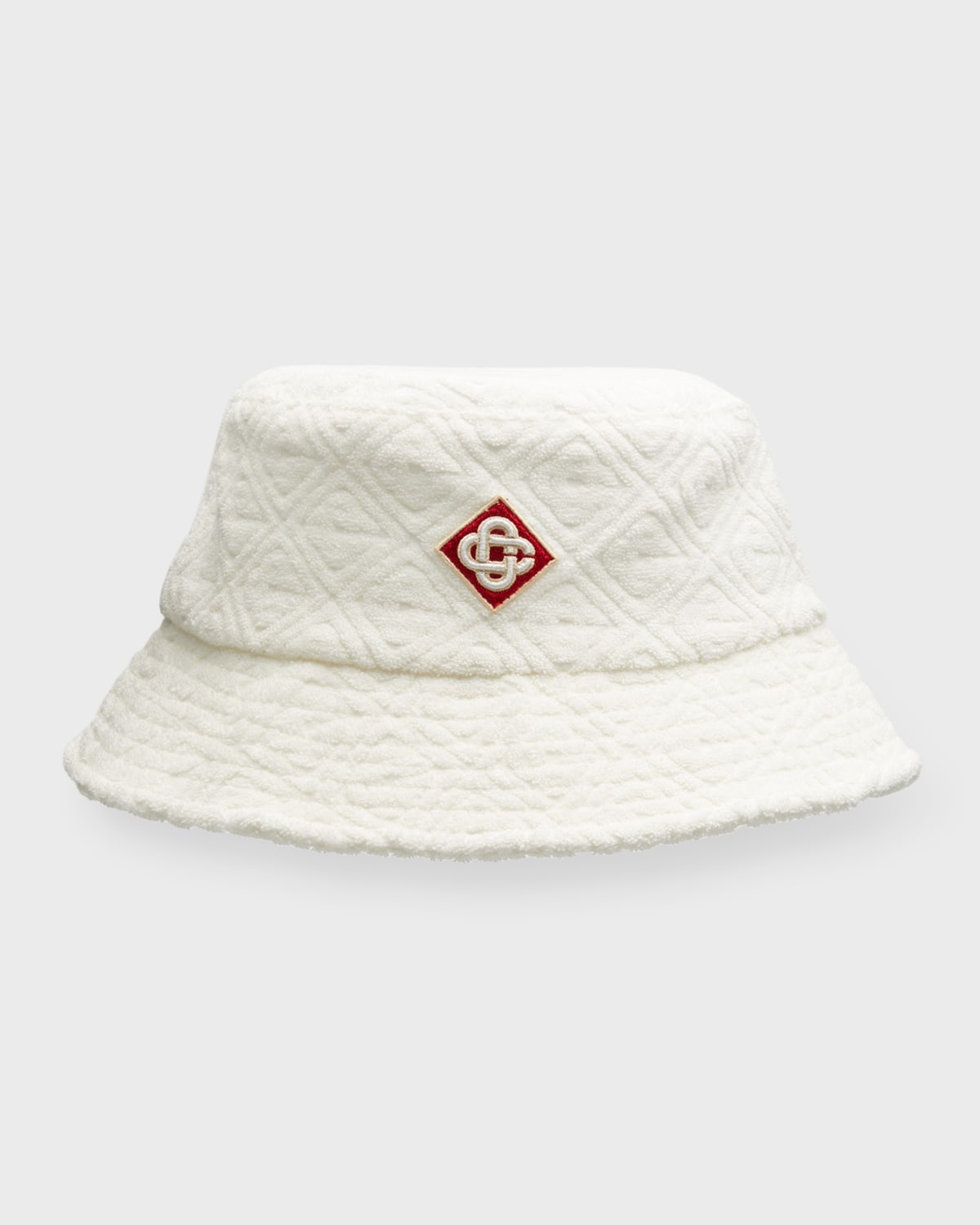 Casablanca Logo Cotton Terry Towel Bucket Hat In White
