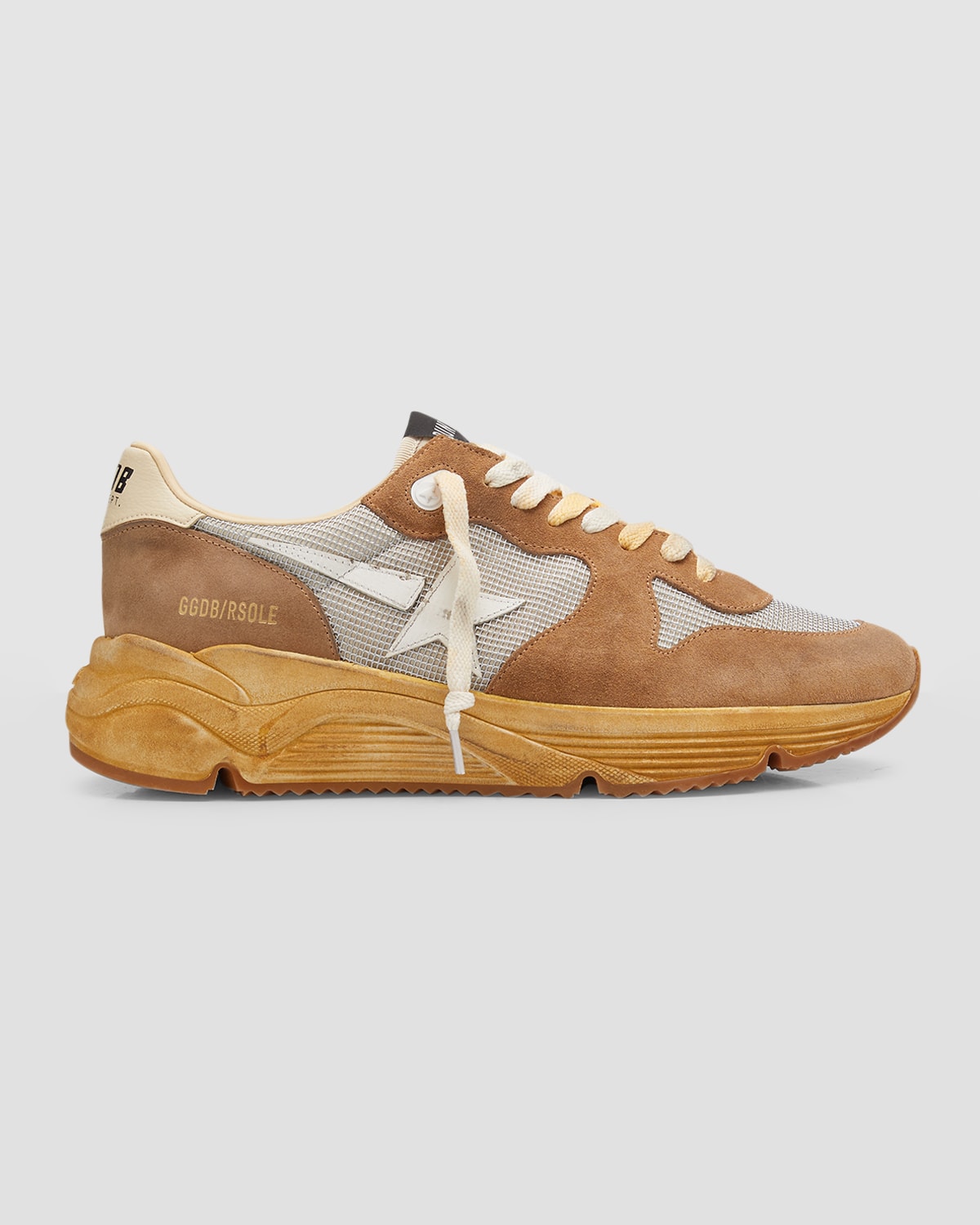 Golden Goose Neutral Running Sole Suede Trainers In Brown