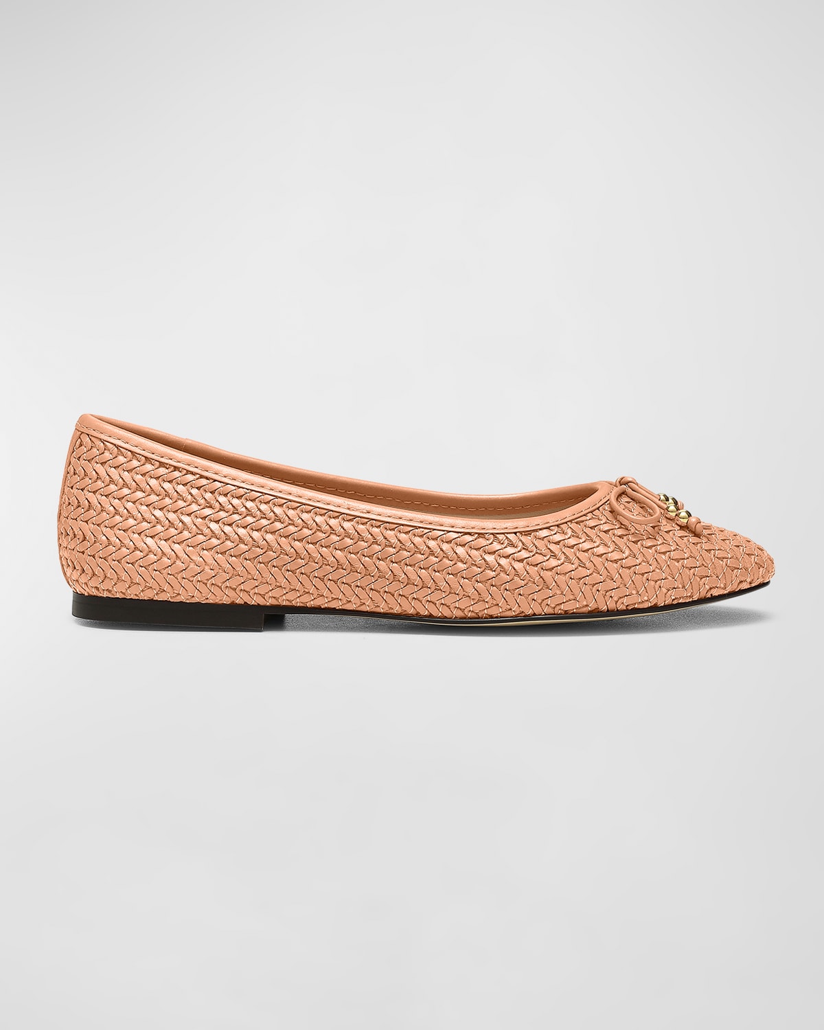 JOIE AIMEE WOVEN LEATHER BALLERINA FLATS