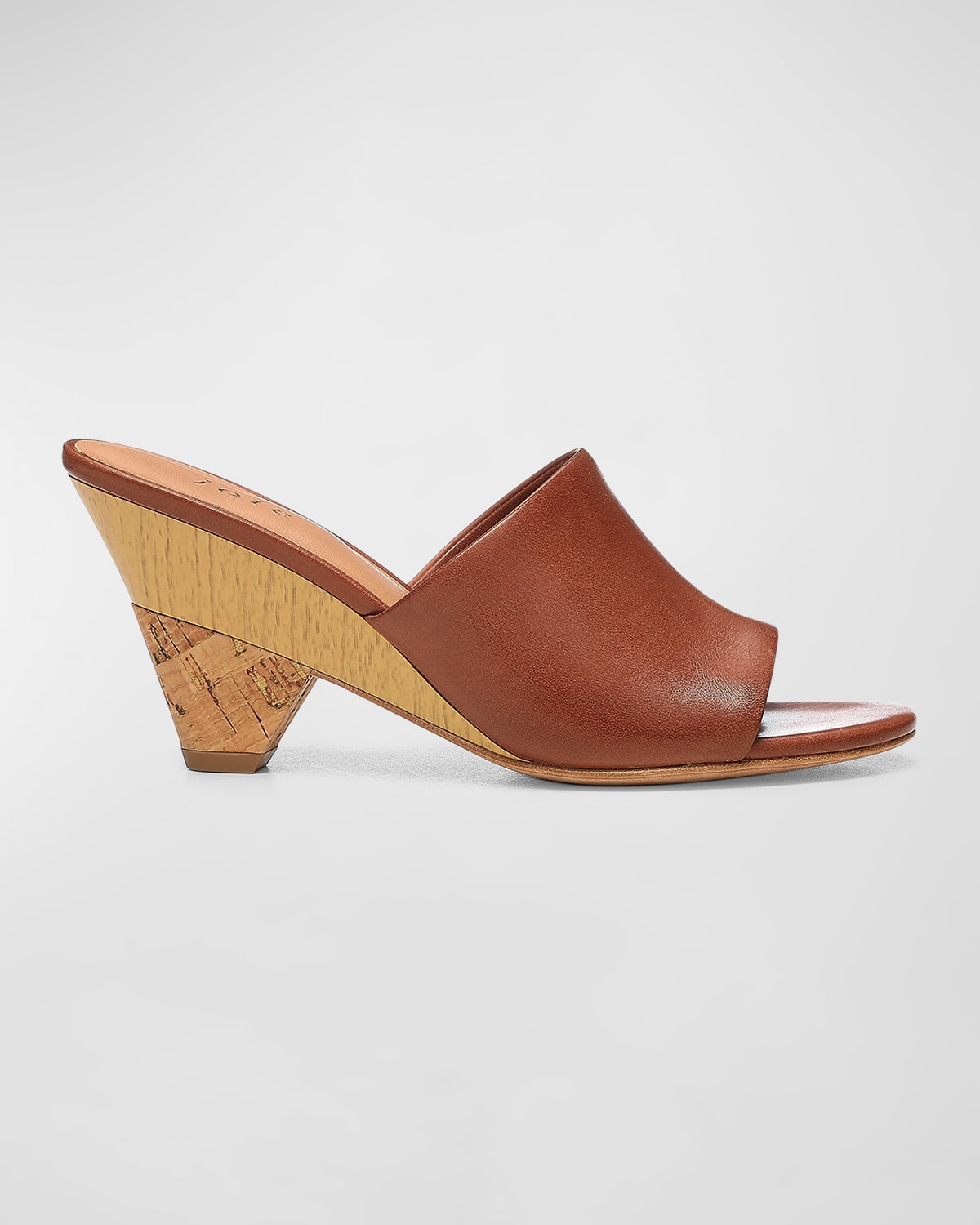 Joie Diamond Leather Slide Clog Sandals In Cogn