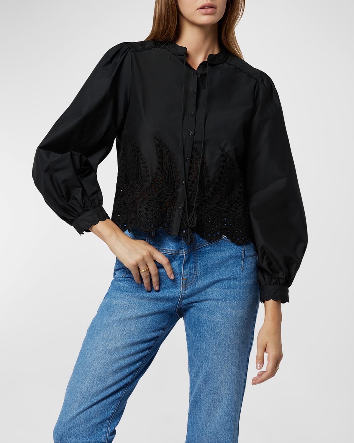 Odette Scalloped Eyelet Blouse