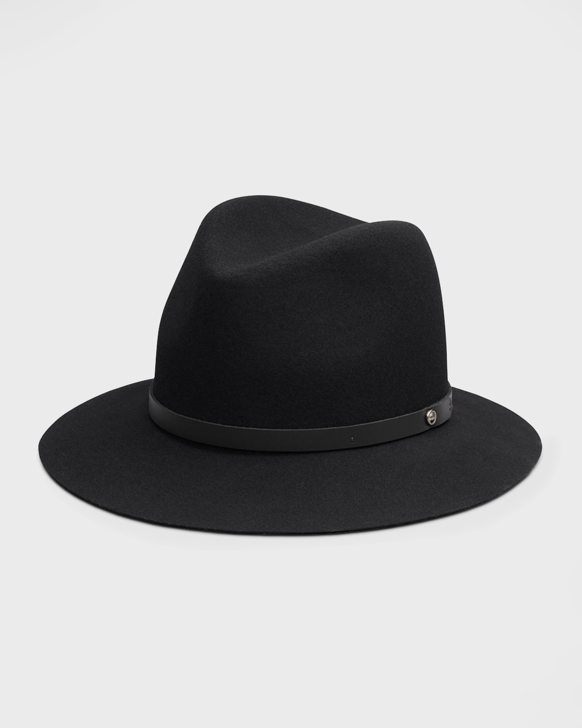 Rag & Bone Wool Fedora With Leather Band In Black