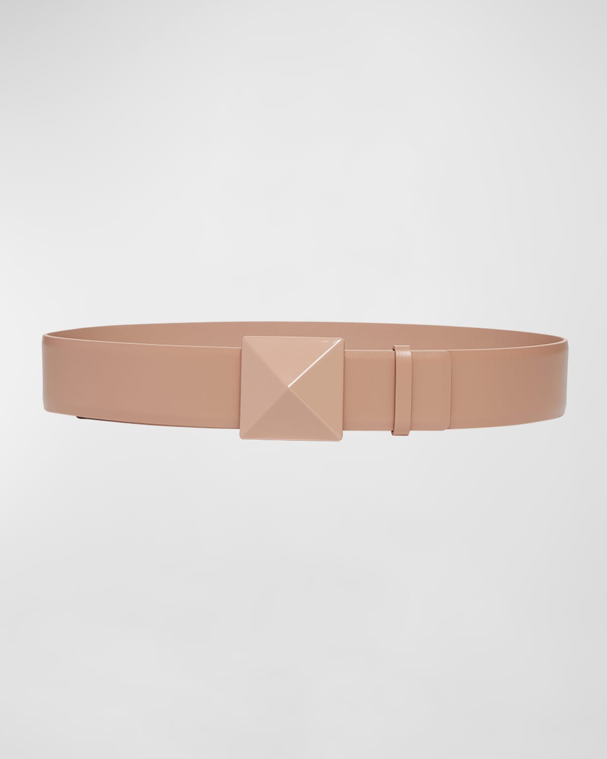 Shop Valentino Roman Stud Leather Belt In Rose Cannelle