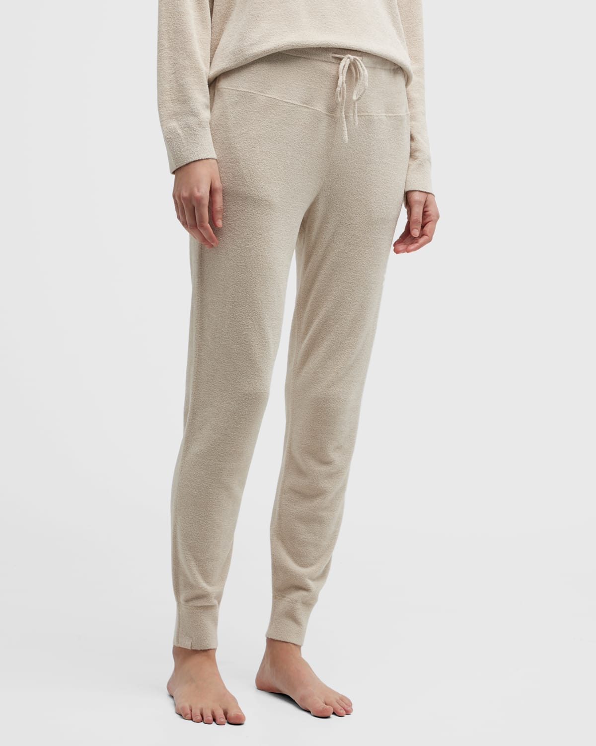 Barefoot Dreams Skinny Drawstring Joggers In Bisque