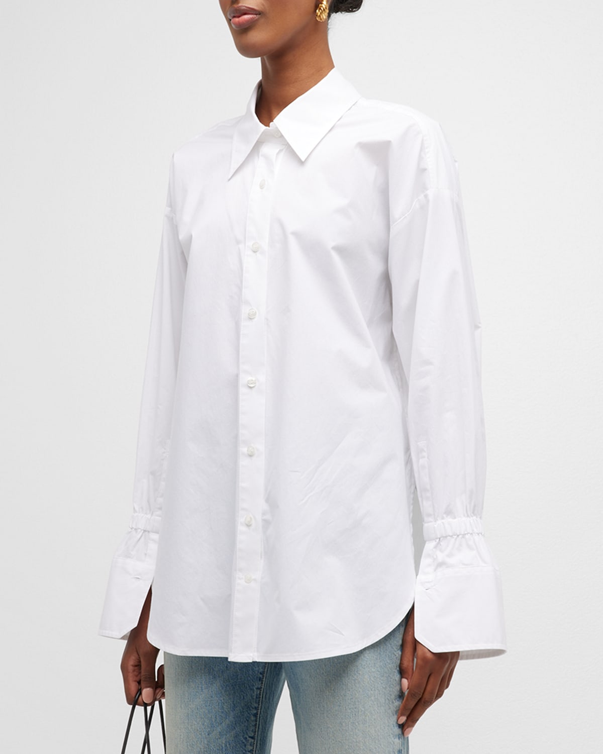 Shop A.l.c Monica Oversized Button-front Top In White
