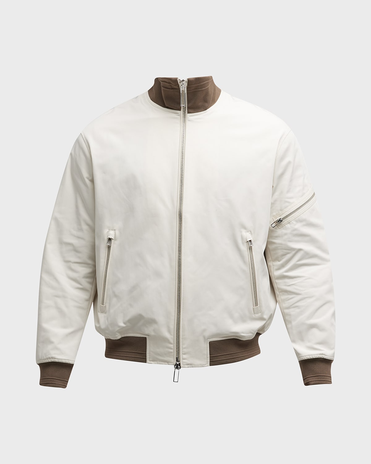 ジャケット・アウター EMPORIO ARMANI Full Zip Blouson Emporio Armani Men's Full-zip Blouson Jacket In Fancy White | ModeSens