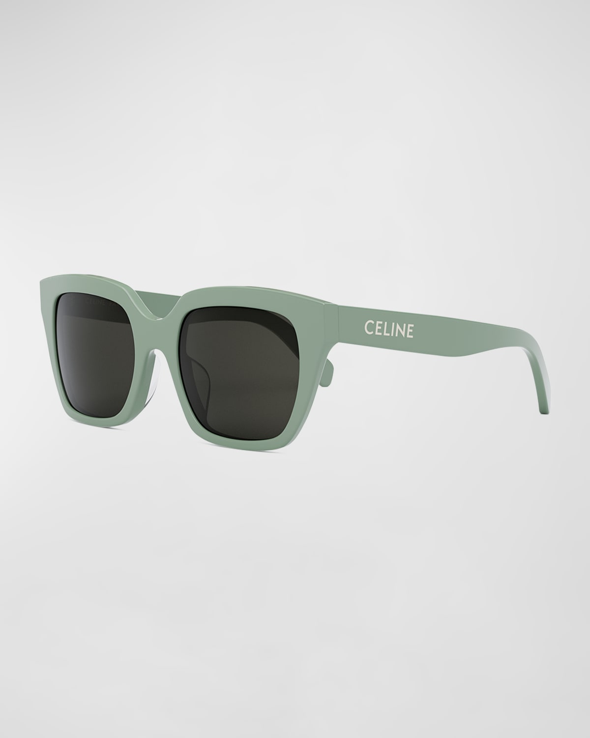 Celine Square Acetate Sunglasses In Light Greenother