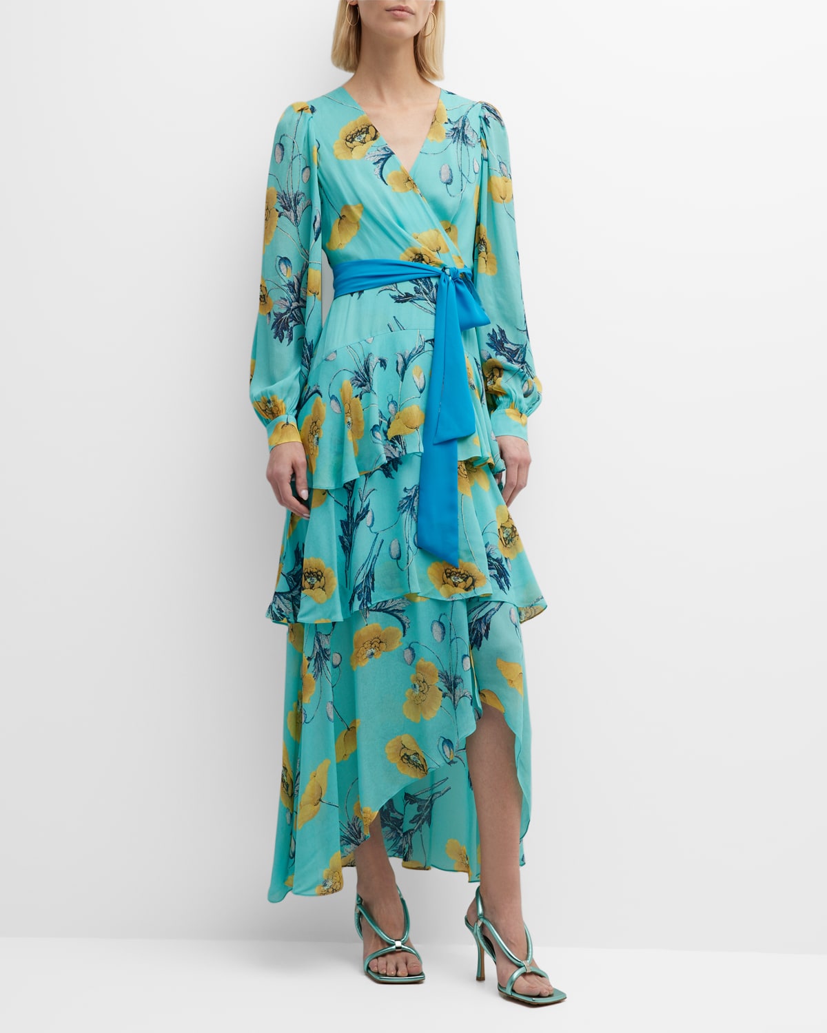 Silvia Floral-Print Ruffle-Tiered Maxi Dress