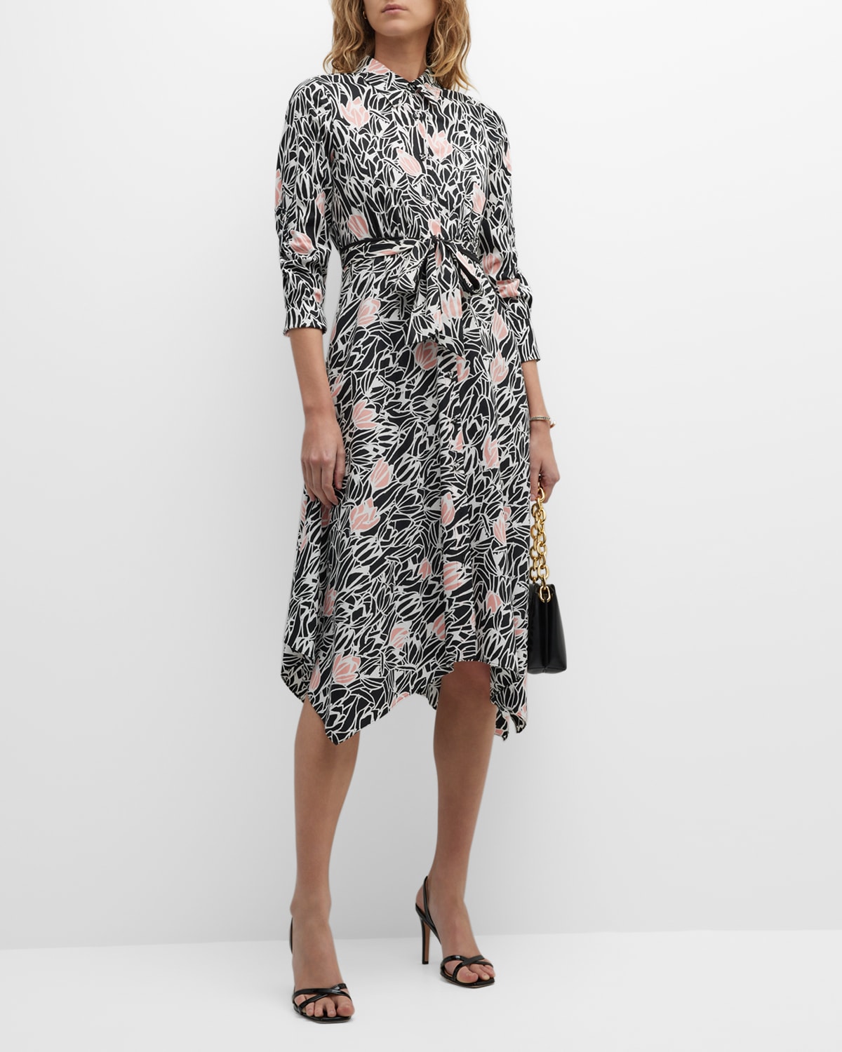 Andre Belted Floral-Print Maxi Shirtdress