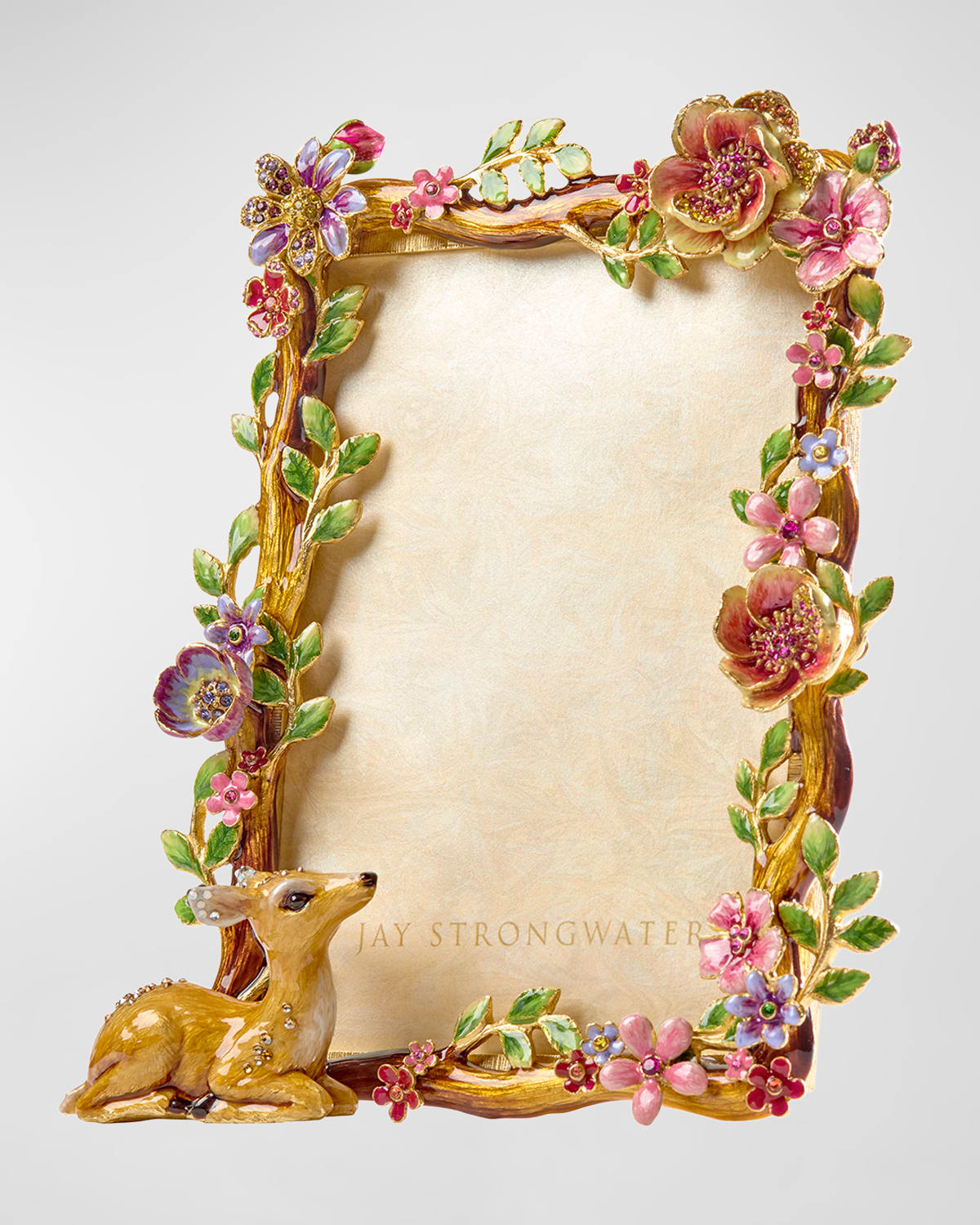 Jay Strongwater Flora & Fauna Willow Deer 5'' X 7'' Frame In Natural