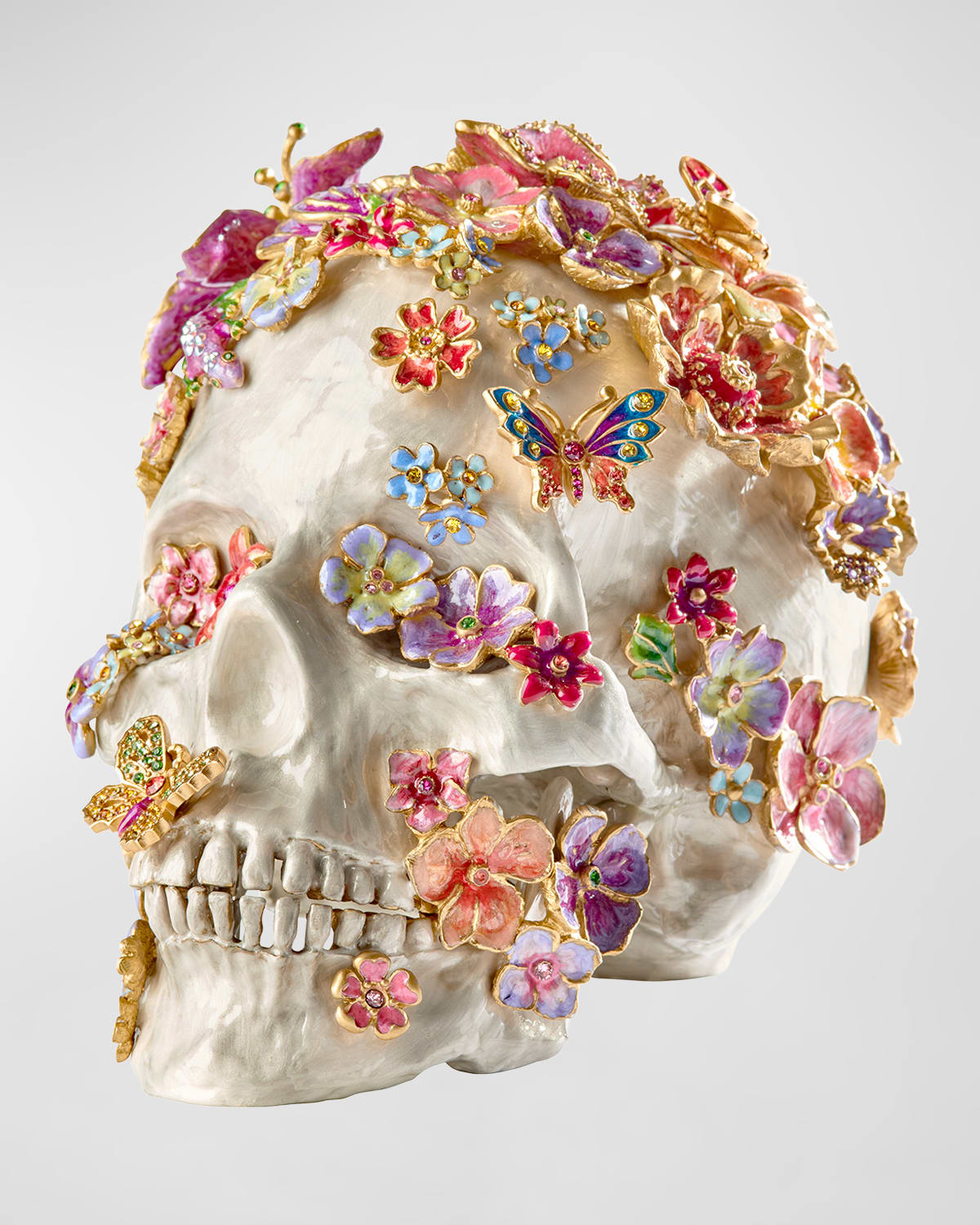Jay Strongwater Skull With Flowers