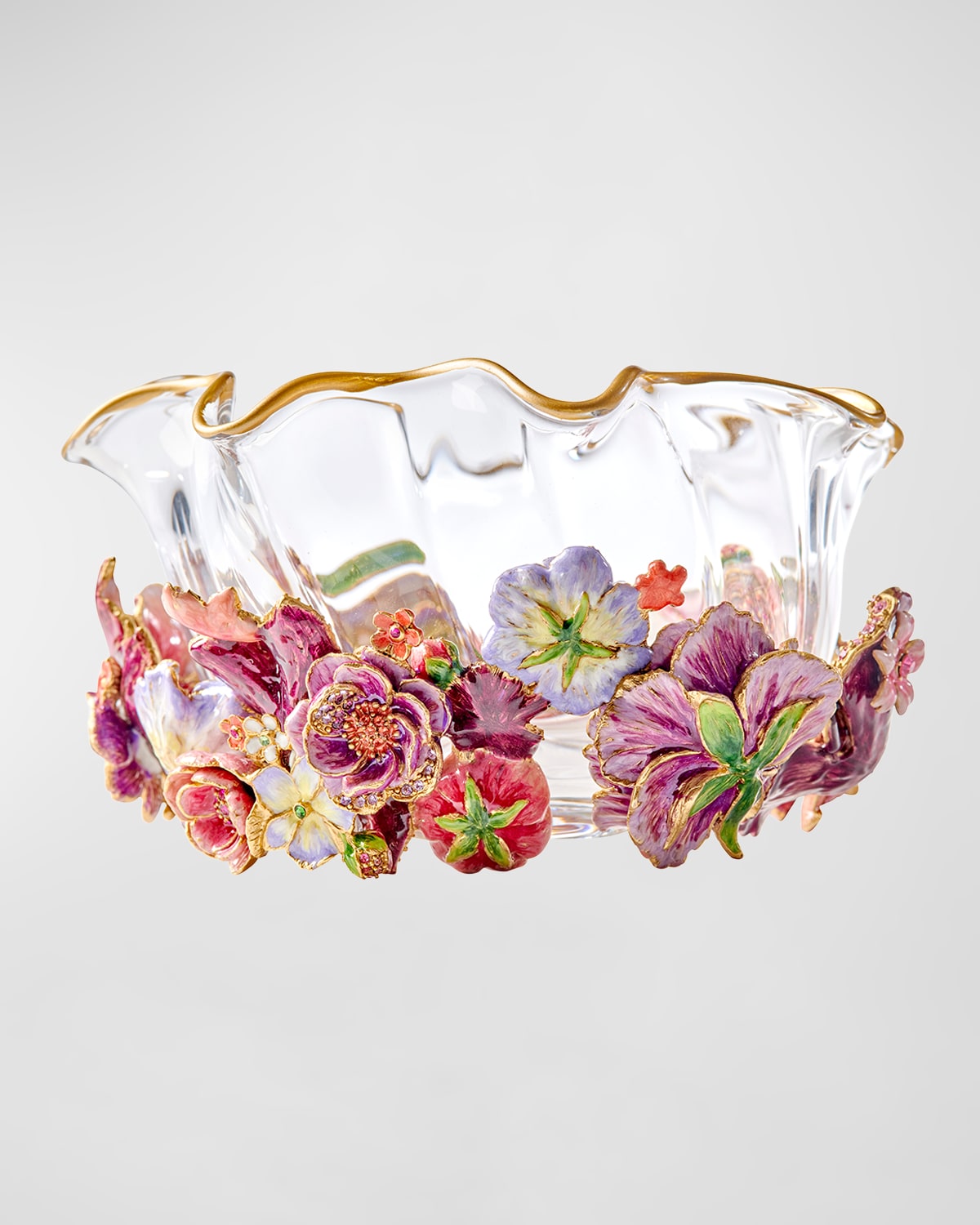 Jay Strongwater Small Bouquet Ruffle Flower Bowl