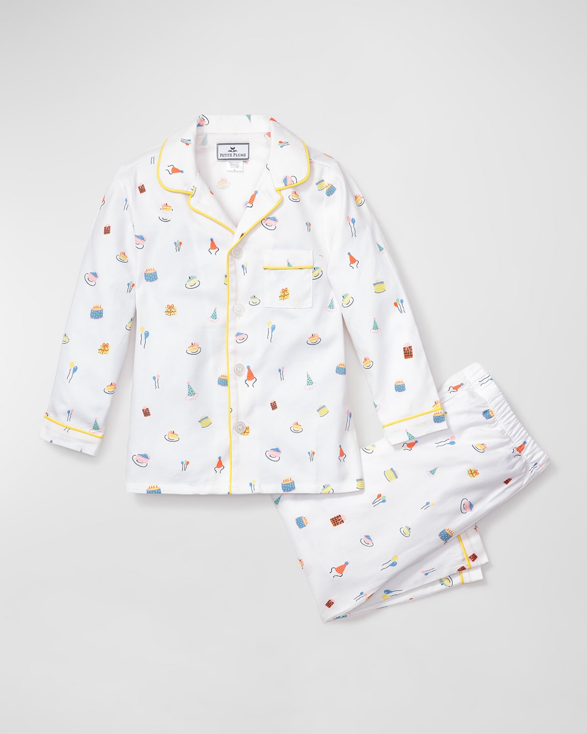 Petite Plume Little Boy's & Boy's 2-piece Birthday Wishes Pajama Set In White