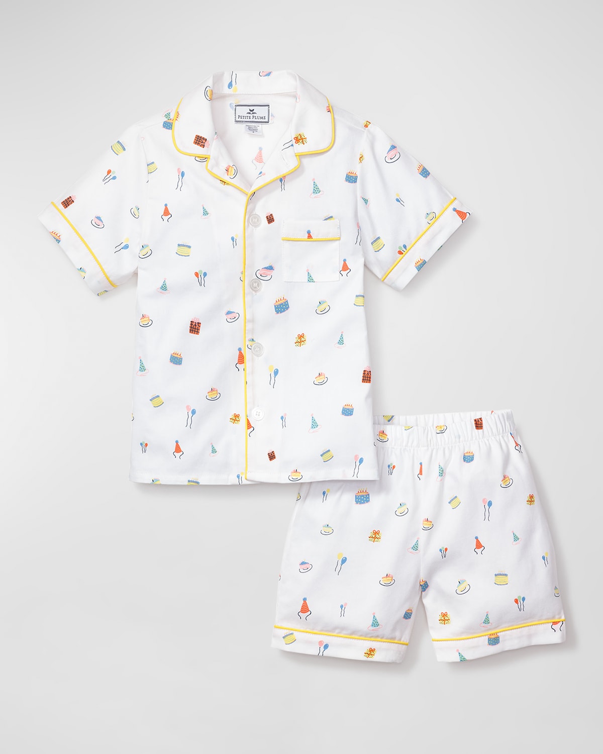 Petite Plume Kids' Little Girl's & Girl's Birthday Wishes Classic Short Set In White