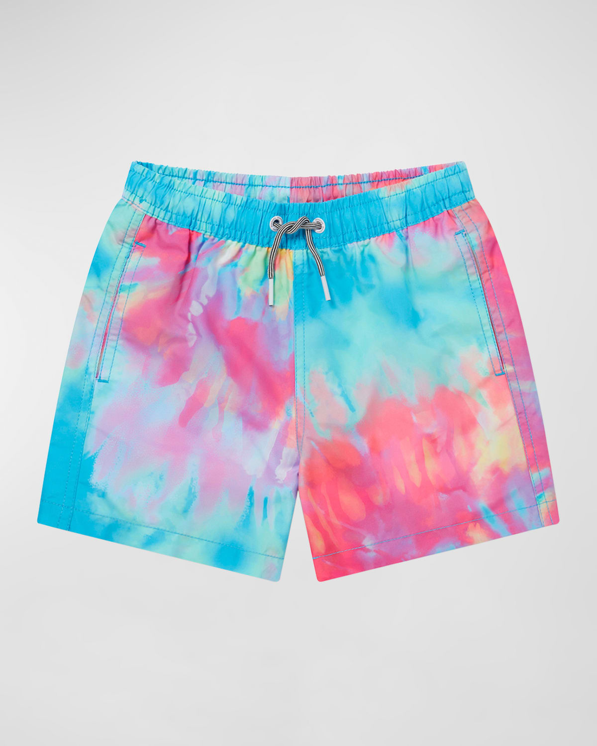 Boardies Apparel Kids' Boy's Spiral Tie Dye-print Swim Trunks In Multi