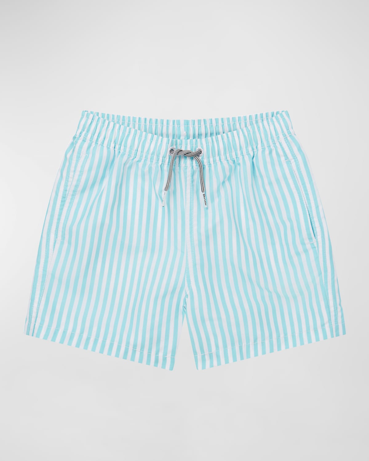 Boardies Apparel Kids' Boy's Deck Striped Swim Trunks In Blue/white