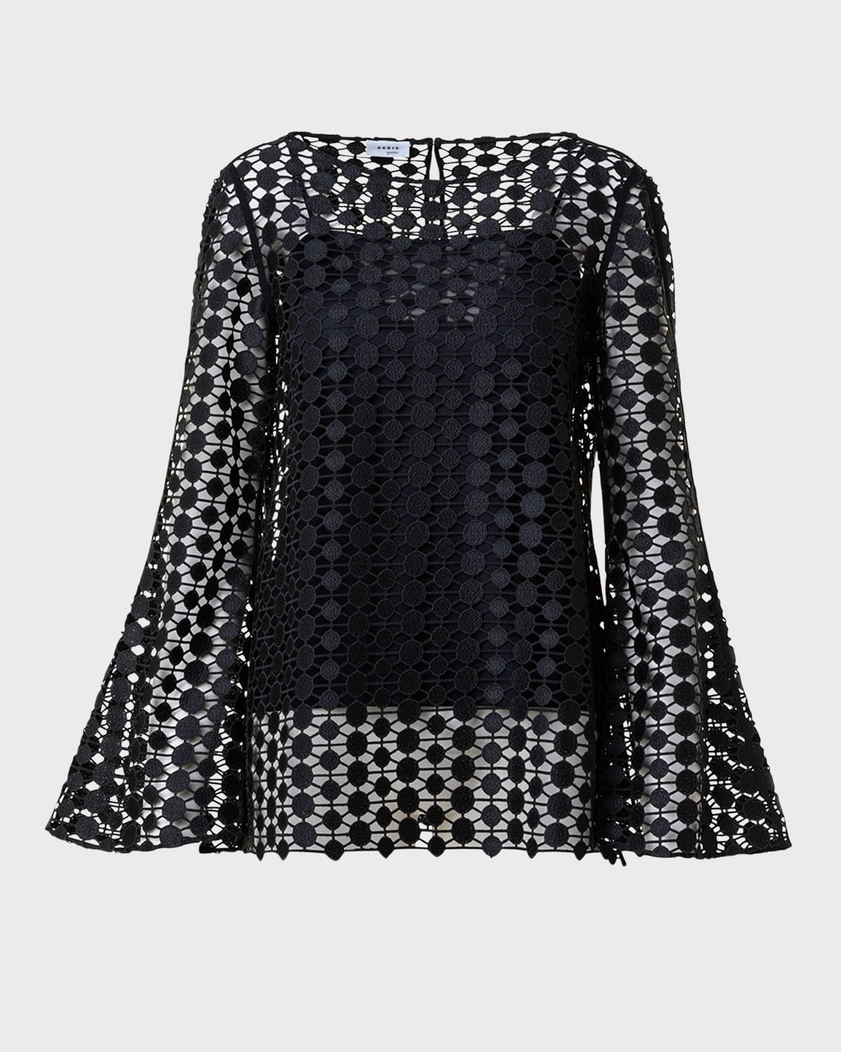 AKRIS PUNTO KALEIDOSCOPE DOT GUIPURE LACE BLOUSE