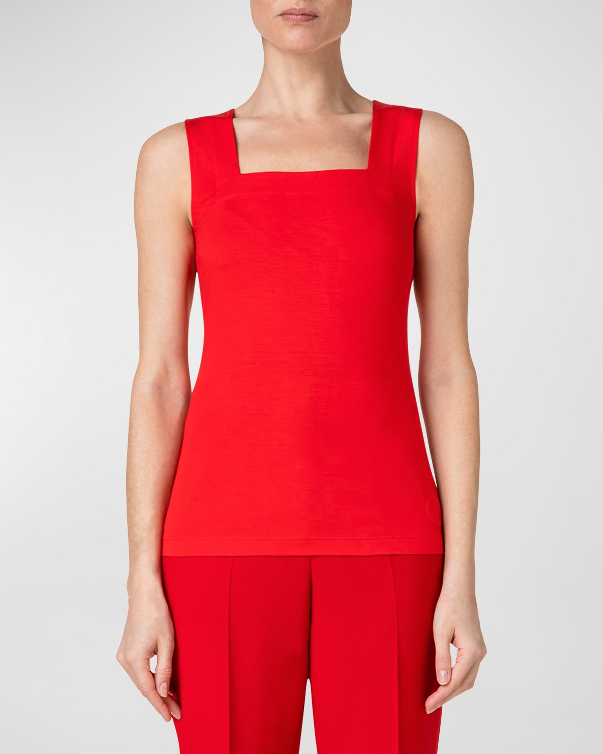 Akris Punto Modal Stretch Fitted Tank Top In Red