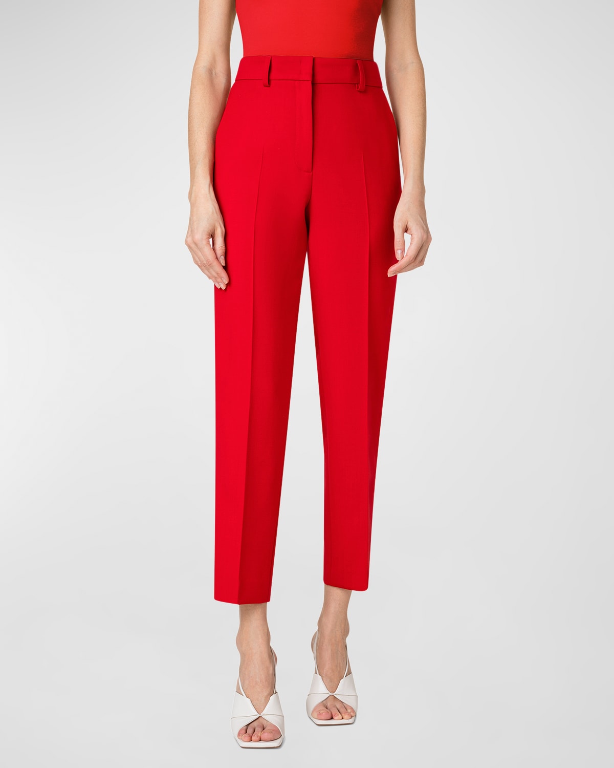 AKRIS PUNTO CREPE STRAIGHT-LEG ANKLE PANTS