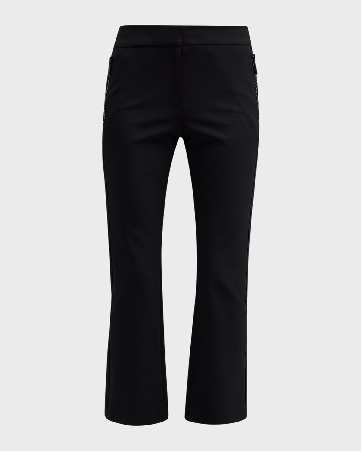 Lafayette 148 Manhattan Finesse Crepe Crop Flare Pants In Black