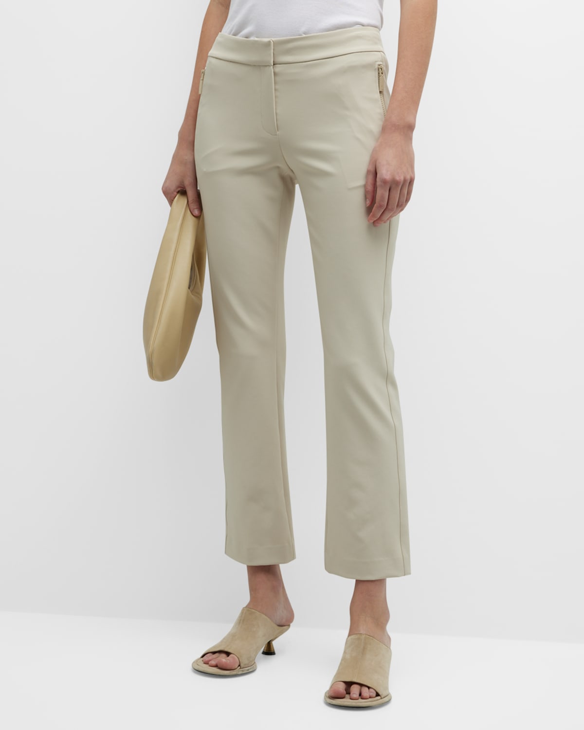 Lafayette 148 Plus-size Jodhpur Cloth Front Zip Cropped Bleecker Pant In Sand