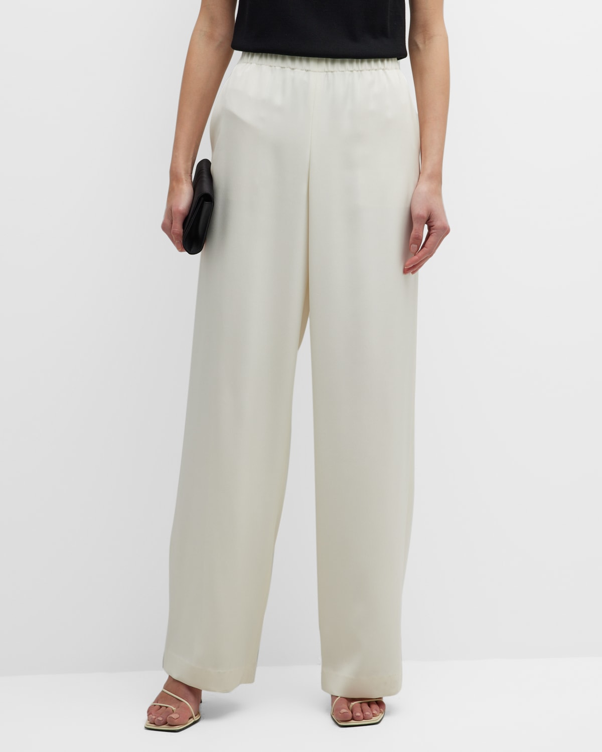Perry Wide-Leg Stretch Silk Pants