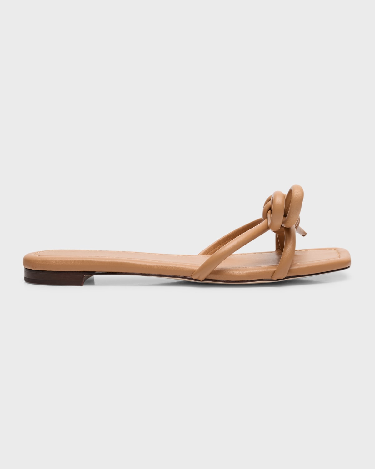 Loeffler Randall Hadley Leather Bow Sandals In Brown