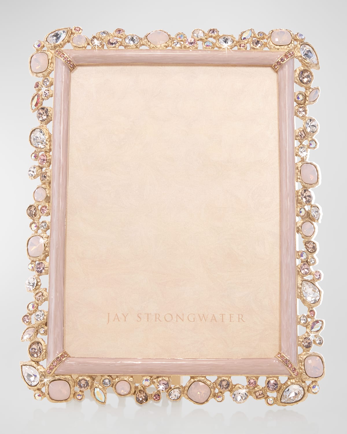 Jay Strongwater Classics Leslie Bejewleled 5" X 7" Frame In Baby Pink
