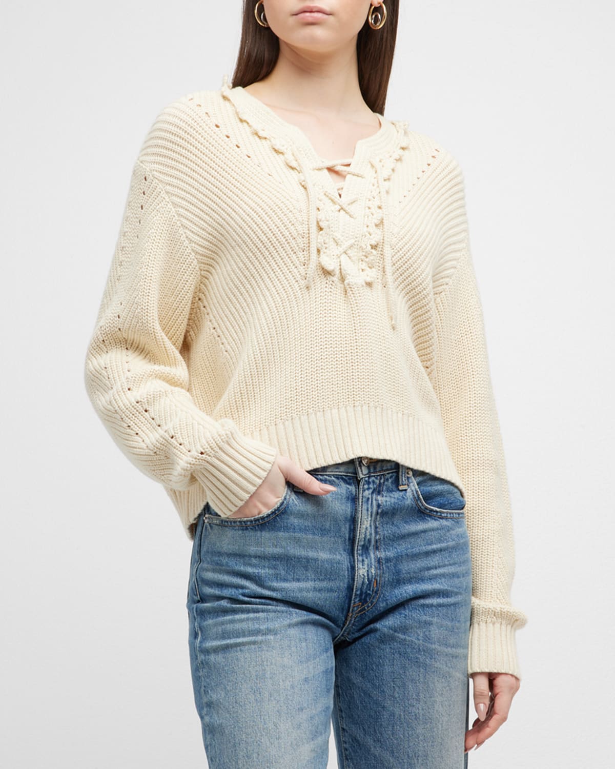 Arif Lace-Up Sweater