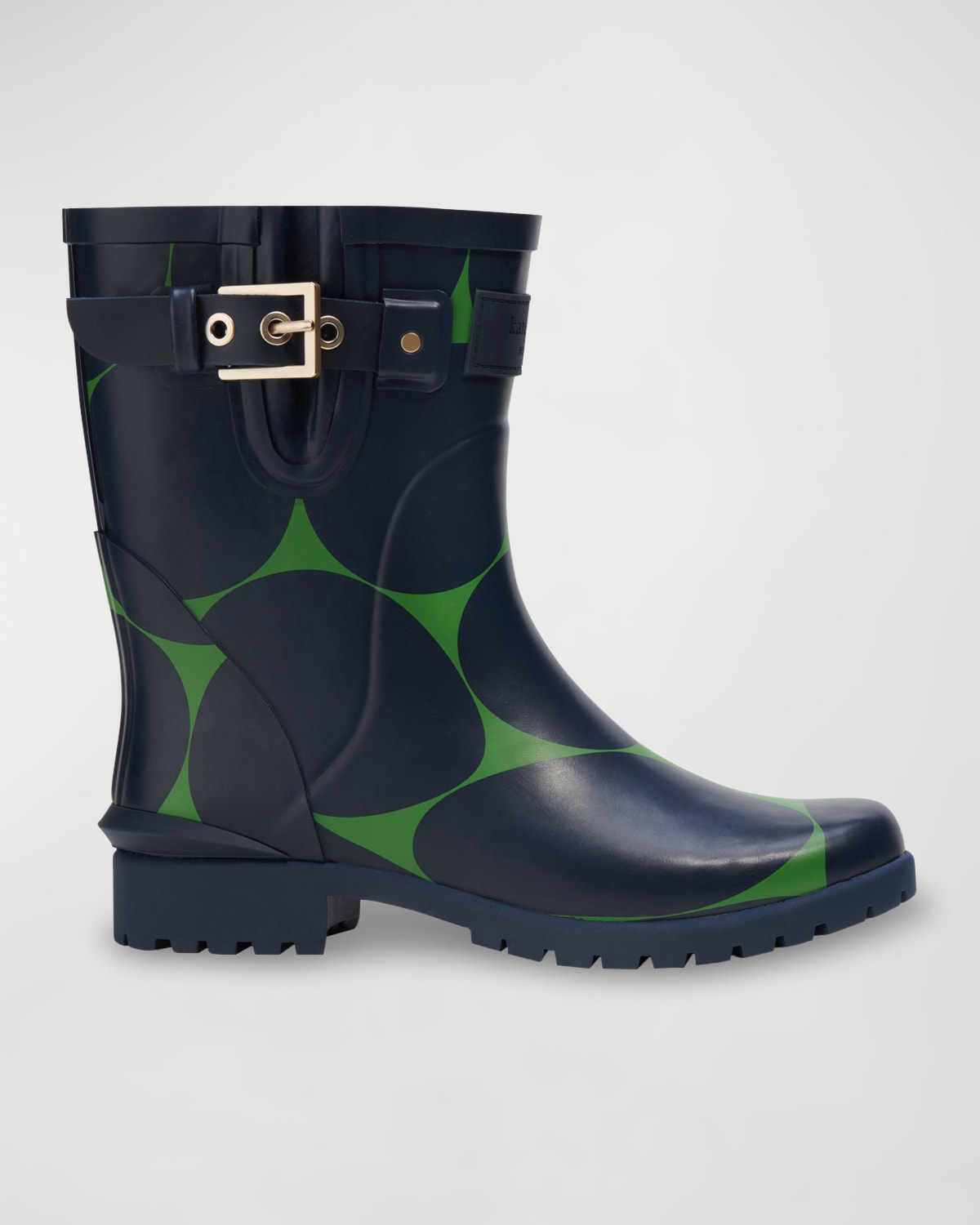 carina printed buckle rain boots