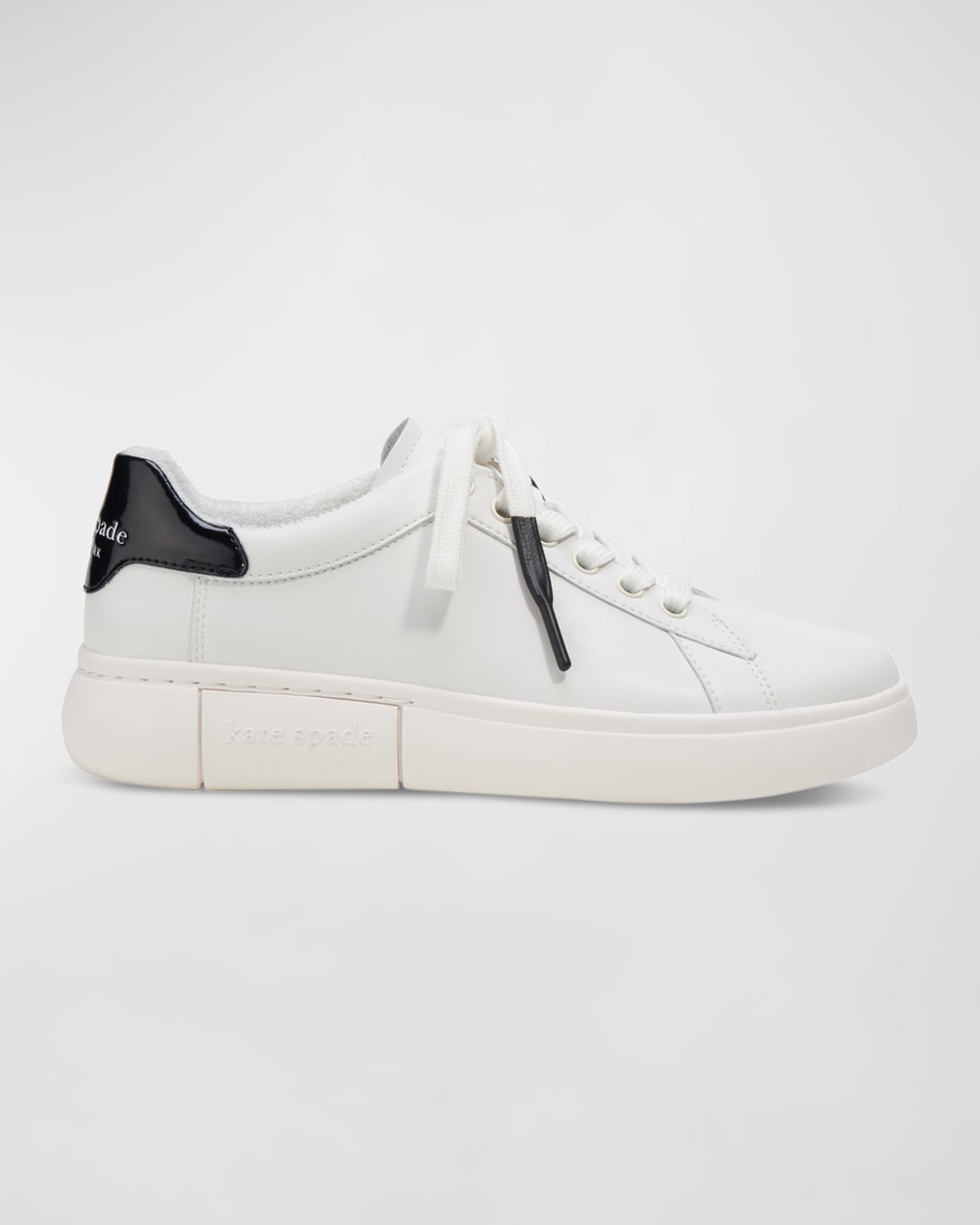 Kate Spade Lift Low-top Leather Sneakers In Black
