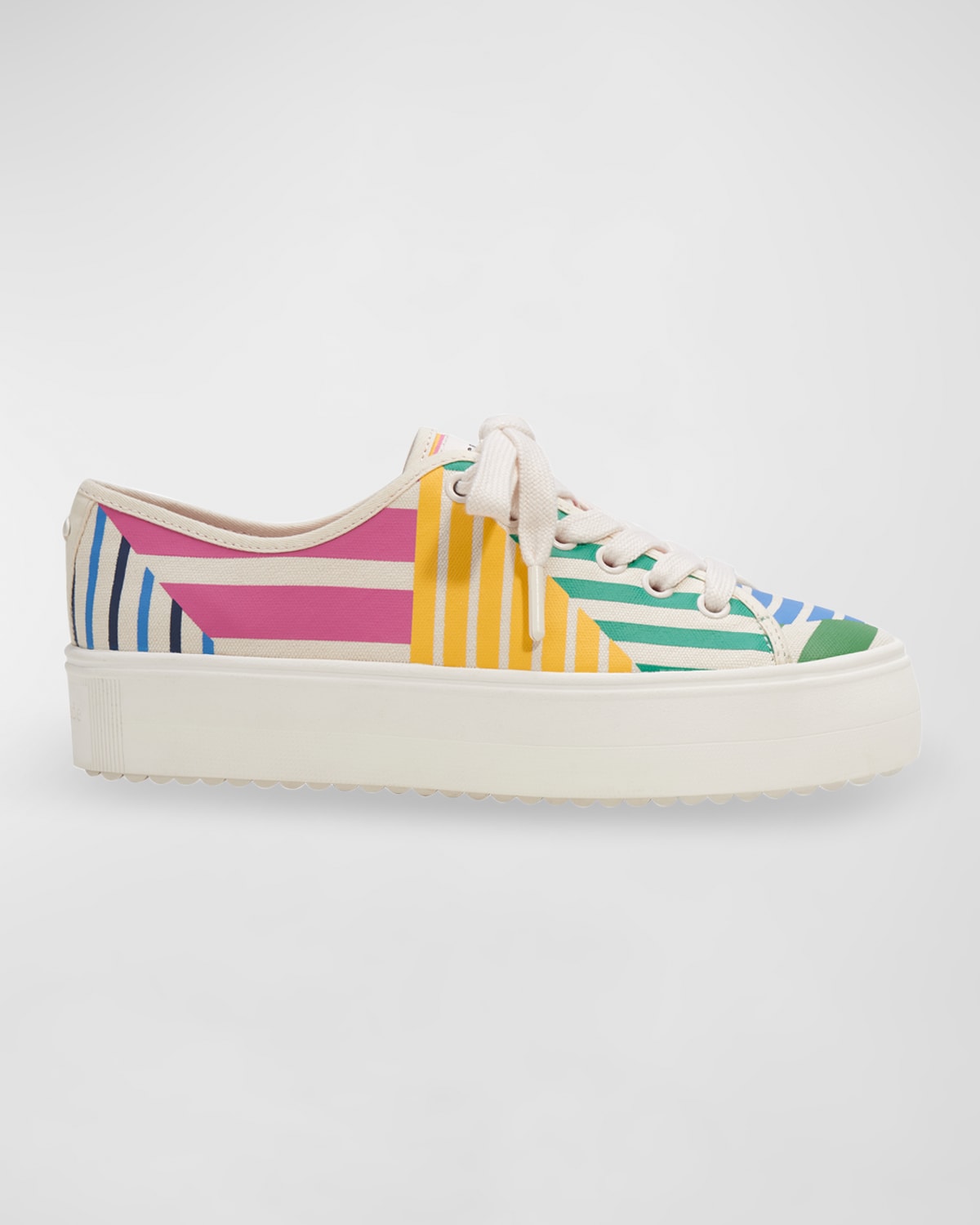 Kate Spade Serve Printed Low-top Platform Sneakers In Multi Patchwork S