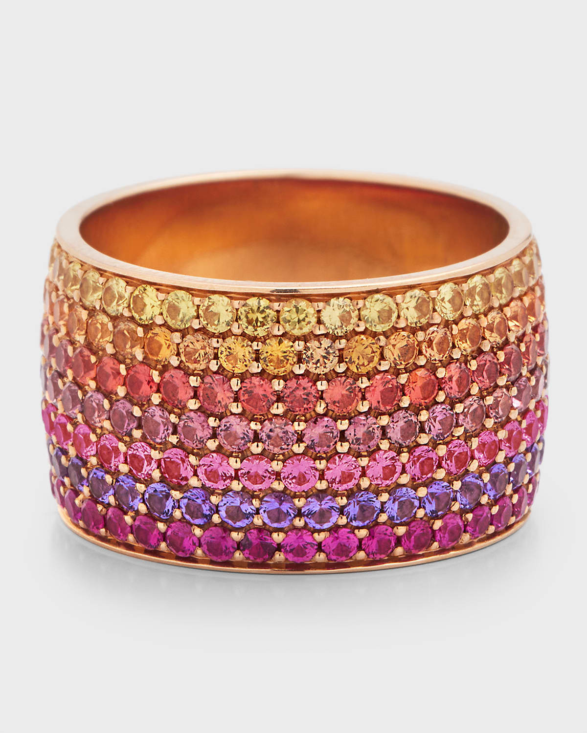 Los Angeles 18K Rose Gold Ombré Sapphire Cigar Ring