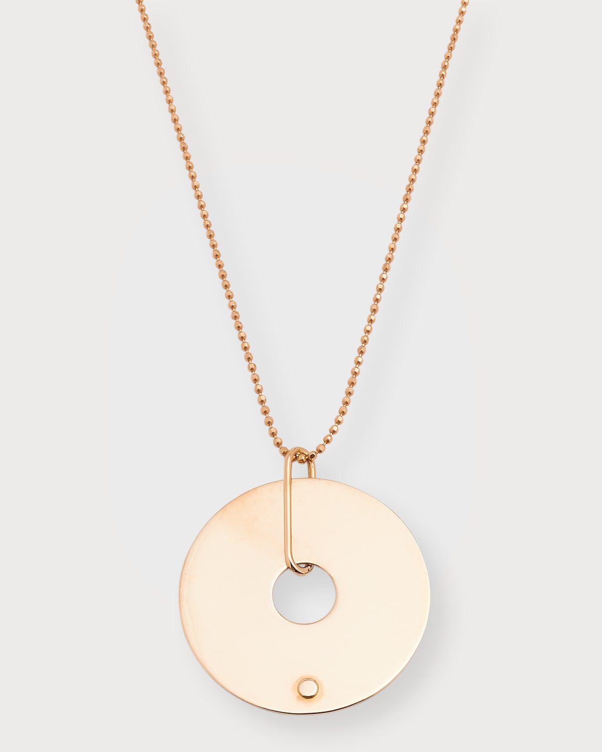 GINETTE NY 18K ROSE GOLD DONUT ON CHAIN NECKLACE