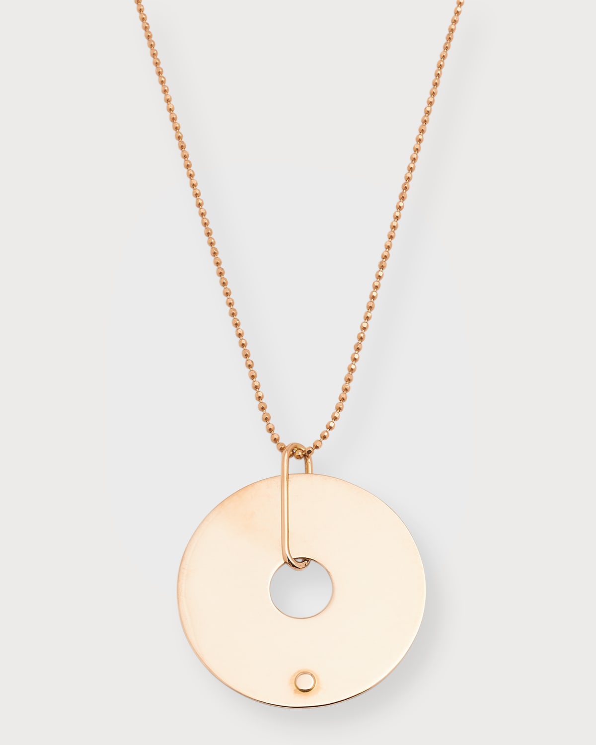 18K Rose Gold Donut On Chain Necklace