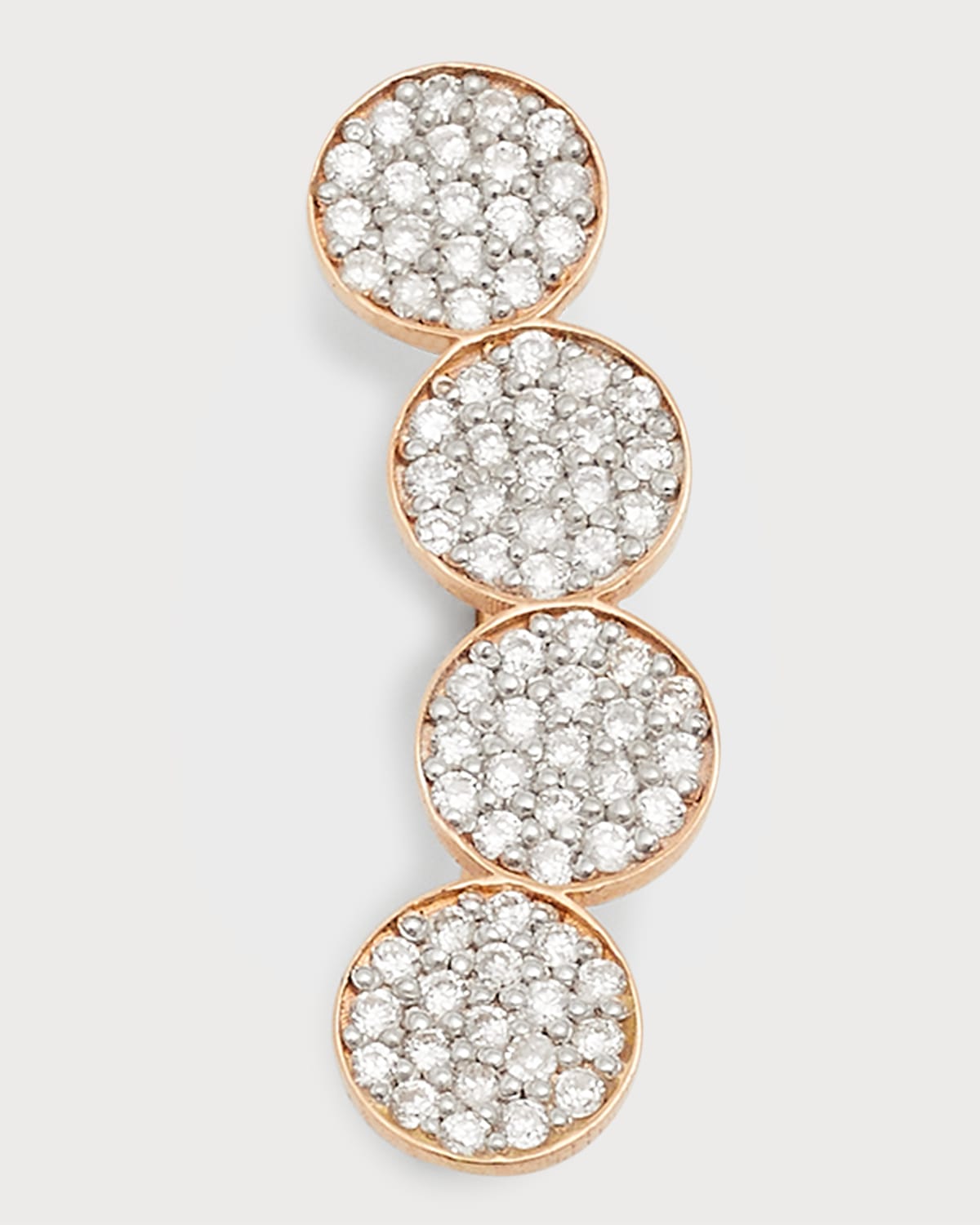 Ginette Ny Mini Ever Solo Diamond Arc Earring In 18k Rose Gold, Single, Right