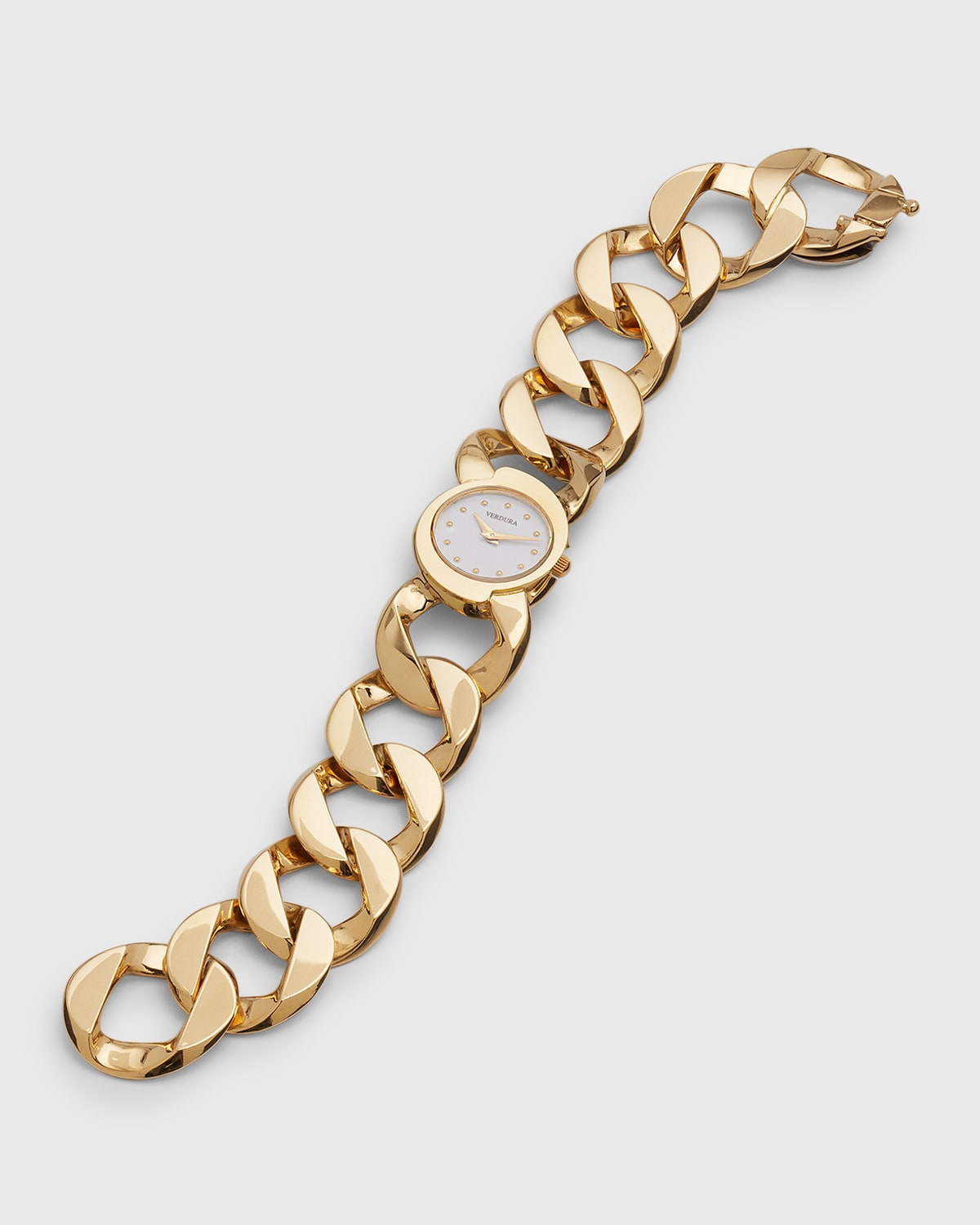 Verdura 18k Yellow Gold Curb-link Bracelet Watch